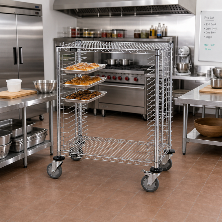 Product image #2 for Quantum TC-19 Half-Size Side-Load Mobile Tray Cart for 18 x 26 Trays