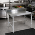 Thumbnail image #2 for John Boos Stallion 60-Inch x 24-Inch 16-Gauge Stainless Steel Work Table with 5-Inch Backsplash and Safety Edge