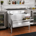 Thumbnail image #2 for Omcan CS-ICB-36 36-Inch Underbar Stainless Steel Ice Bin with 12-Inch Deep Bowl, 3-Inch Backsplash, and Bottle Holders