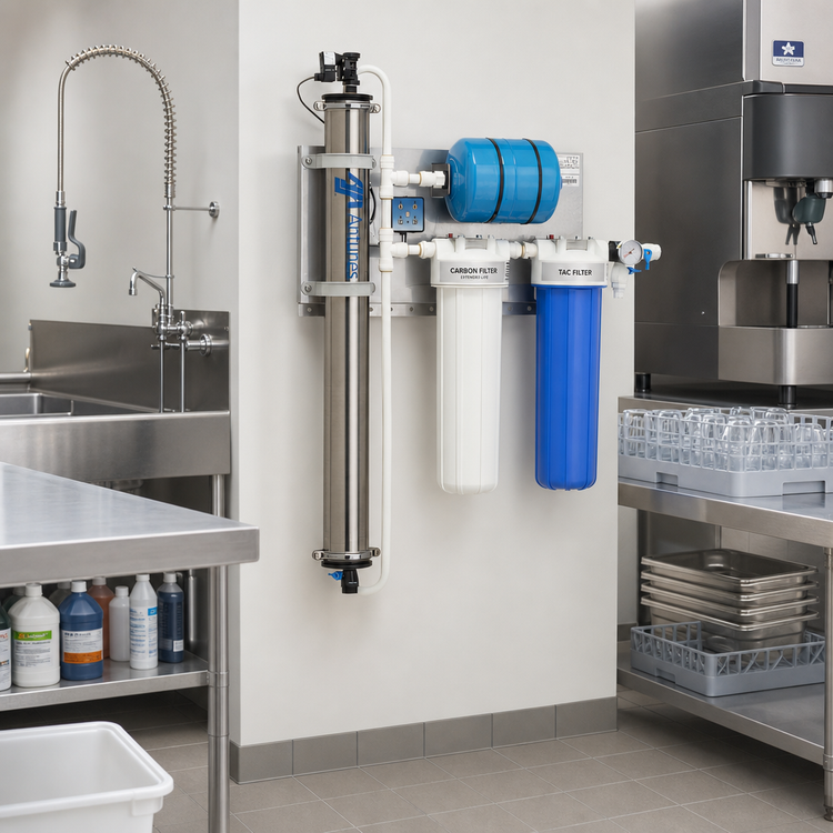 Product image #2 for Antunes Vizion VZN-541VE-T5 Vertical Ultrafiltration Water Filter System with Extended Life Carbon and TAC Cartridges, 8 GPM, 500,000-Gallon Capacity