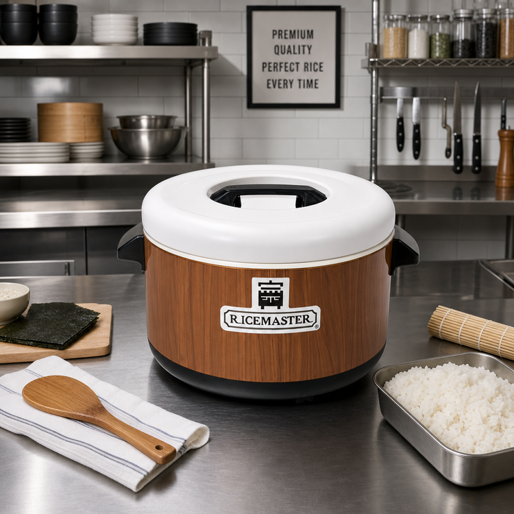 Product image #2 for RiceMaster 12-Quart Sushi Rice Container with Wood Grain Exterior Finish