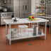 Thumbnail image #2 for Advance Tabco 72-Inch x 24-Inch 304 Stainless Steel Flat Top Work Table with Adjustable Undershelf