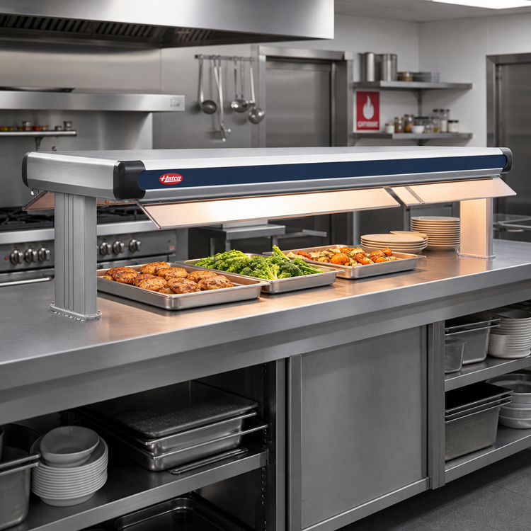 Product image #2 for Hatco Glo-Ray Designer Dual Infrared Strip Heater, 87.5-Inch Wide, 6-Inch Spacing, High-Wattage, Aluminum, 4.1 kW, 14-Inch Stands