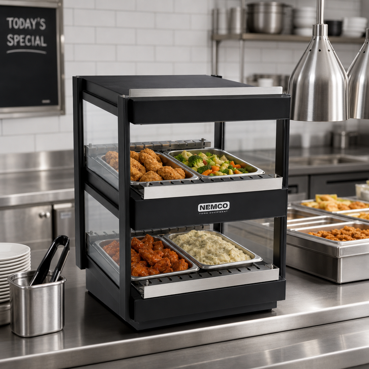 Product image #2 for Nemco 36-Inch Countertop Dual Shelf Hot Food Merchandiser