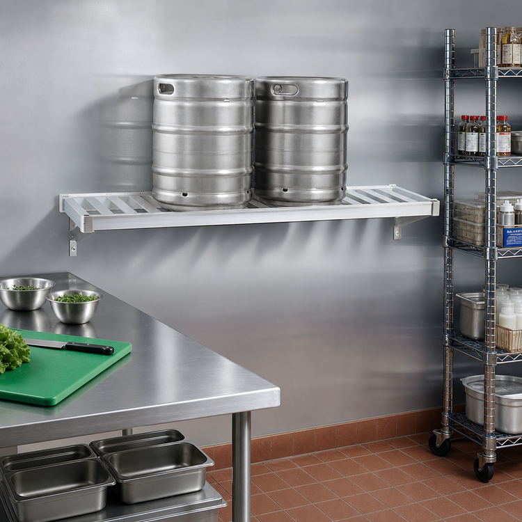 Product image #2 for Panco Aluminum Beer Keg Rack Shelf, 60 x 18 Inch, 2-Keg Capacity