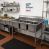 Thumbnail image #2 for Eagle Group 414 Series Three-Compartment Coved-Corner Sink, 22 x 22 Bowls, 77-1/2 Inches Wide