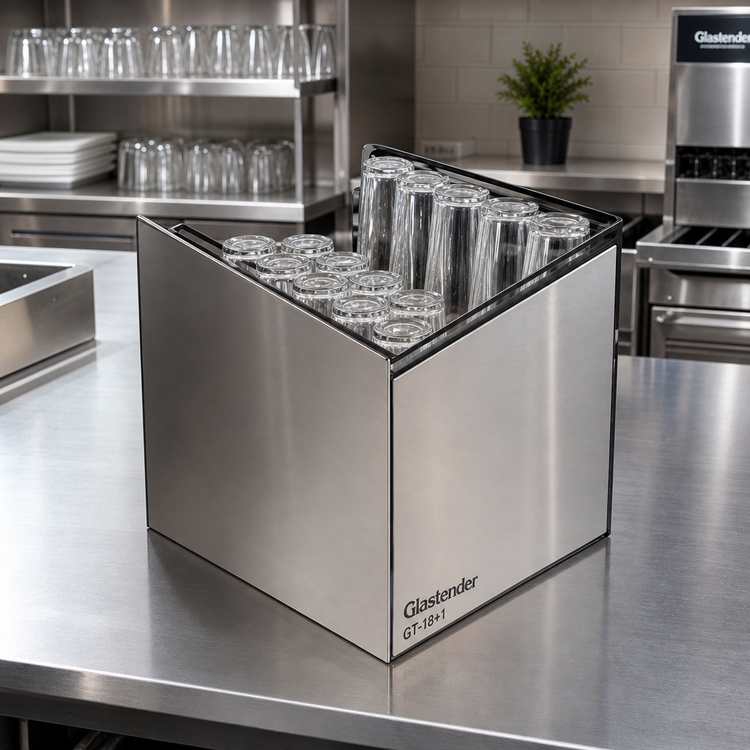 Product image #2 for Glastender GT-18+1 Stainless Steel Glass Rack Holder