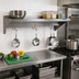 Thumbnail image #2 for Premium 36-Inch x 12-Inch Wall-Mount Stainless Steel Overshelf with Pot Rack