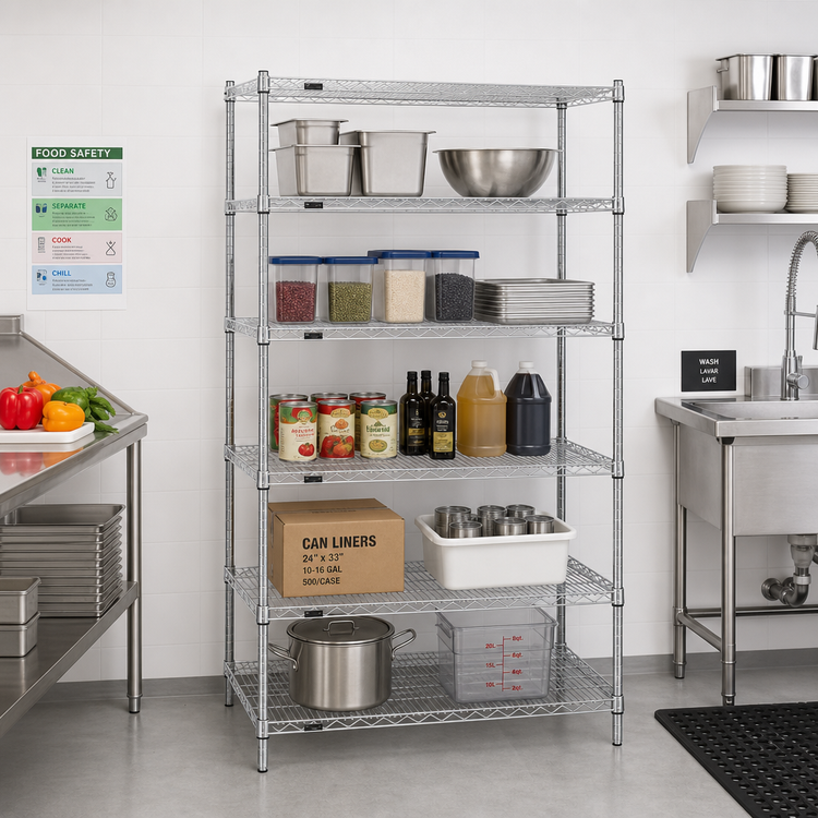 Product image #2 for Eagle Group Redipak 5-Tier Stationary Wire Shelving Unit, 36 x 24 x 63 Inches, Zinc Finish