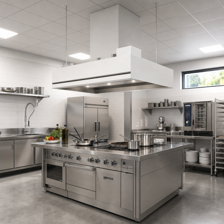 Product image #3 for Avtec SimpleSpec 60-Inch Square Type I Island Display Cooking Hood System
