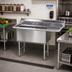 Thumbnail image #2 for Advance Tabco FS-2-1620-18R 2-Compartment Fabricated Sink with Right Drainboard, 16 x 20 x 14-Inch Bowls
