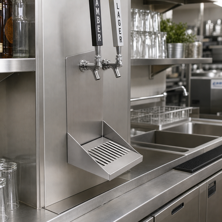 Product image #2 for Micro Matic USA DP-721D Wall-Mount Drip Tray Trough with Louvered Stainless Steel Screen, 6 x 6 x 11 Inches