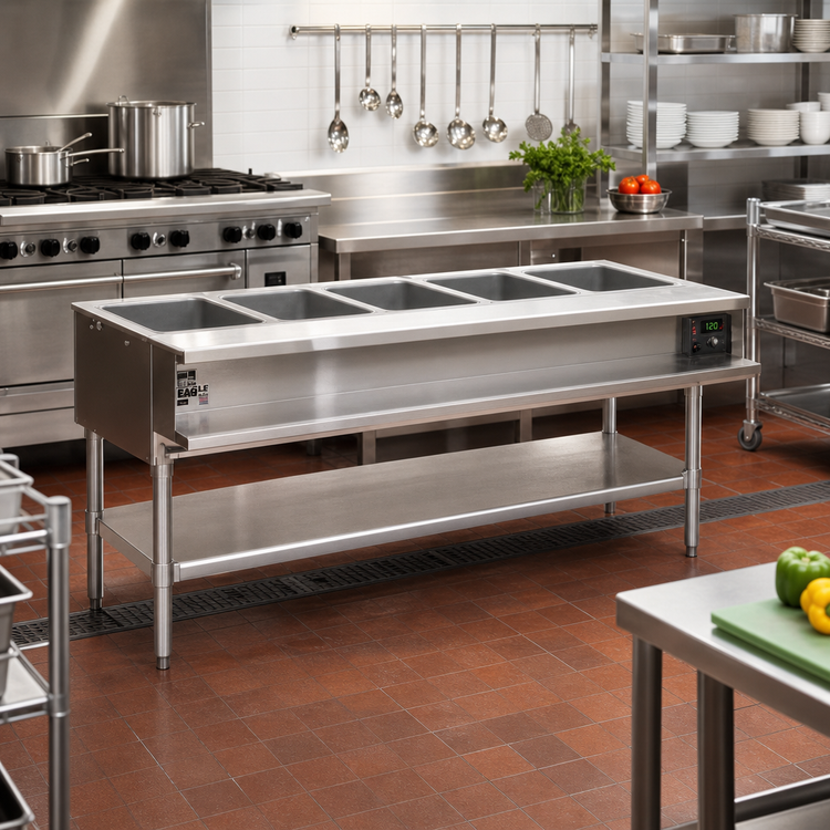 Product image #2 for Eagle Group WT5-208 Electric (5) Pan Water Bath Hot Food Table