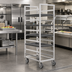 Thumbnail image #2 for Channel Manufacturing Stainless Steel Single-Section Cafeteria Tray Rack Cart with Casters, End Load, 36-Tray Capacity, 21 x 30 x 64 Inches