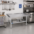 Thumbnail image #2 for Sapphire 48-Inch W x 30-Inch D Stainless Steel Equipment Stand with Adjustable Undershelf and Splash Guard