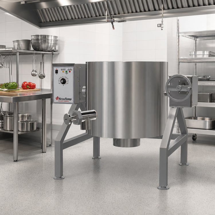 Product image #2 for AccuTemp Edge Series 80 Gallon Gas Tilting Steam Kettle, 2/3 Jacketed