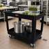 Thumbnail image #2 for Rubbermaid Commercial Products Two-Shelf Utility Bus Cart, 500 lb Capacity, Black Polyethylene