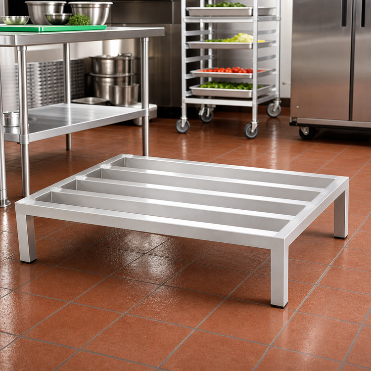 Product image #2 for Eagle Panco 5-Lat Tubular Aluminum Dunnage Rack, 48" W x 24" D x 12" H, 2000 lb Capacity