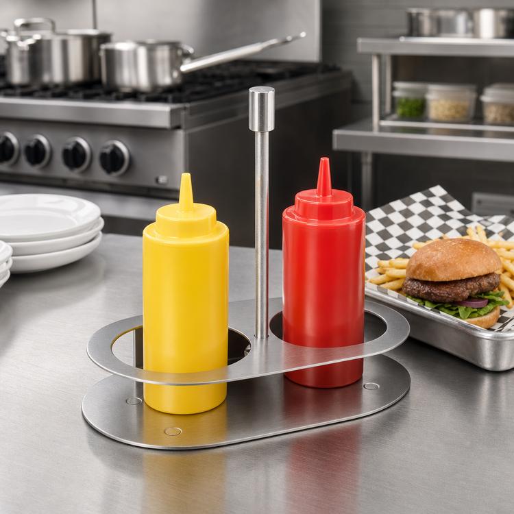 Product image #3 for American Metalcraft Parker Collection 6-3/4-Inch Stainless Steel Condiment Caddy