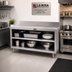 Thumbnail image #2 for La Rosa Refrigeration 60 Inch Open Shelf Utility Stand with Backsplash, 28 Inch Deep, 304 Stainless Steel