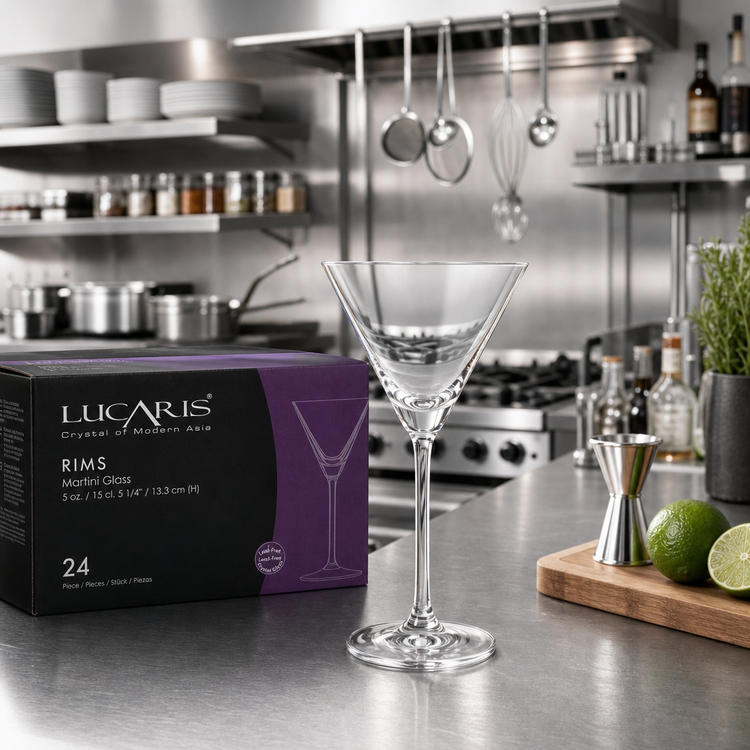 Product image #2 for Lucaris Rims 5 oz Clear Glass Martini Glass, Case of 24