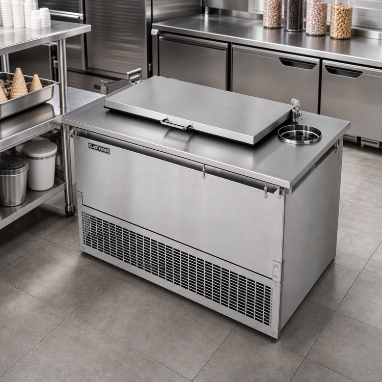 Product image #2 for Glastender Drop-In Ice Cream Freezer with Dipper Well, Self-Contained, 2 x 3-Gallon Capacity