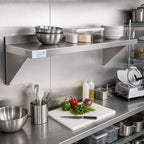 Thumbnail image #2 for Serv-Ware SSWS1460-CWP-V 60" W x 14" D 430 Stainless Steel Wall-Mounted Shelf, 18 Gauge