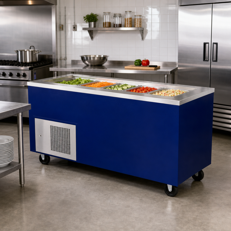 Product image #2 for Randell FGO-RCP-4 Mobile Refrigerated Cold Food Table, 60-Inch, 4-Pan Capacity