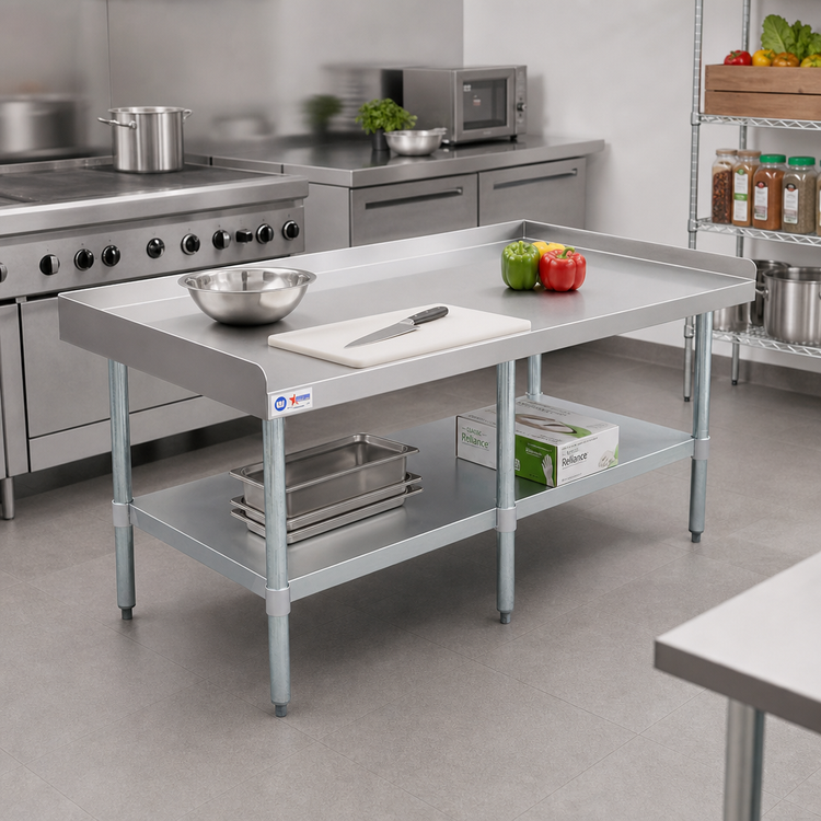 Product image #2 for 60 x 30 Inch Stainless Steel Equipment Stand with Galvanized Undershelf