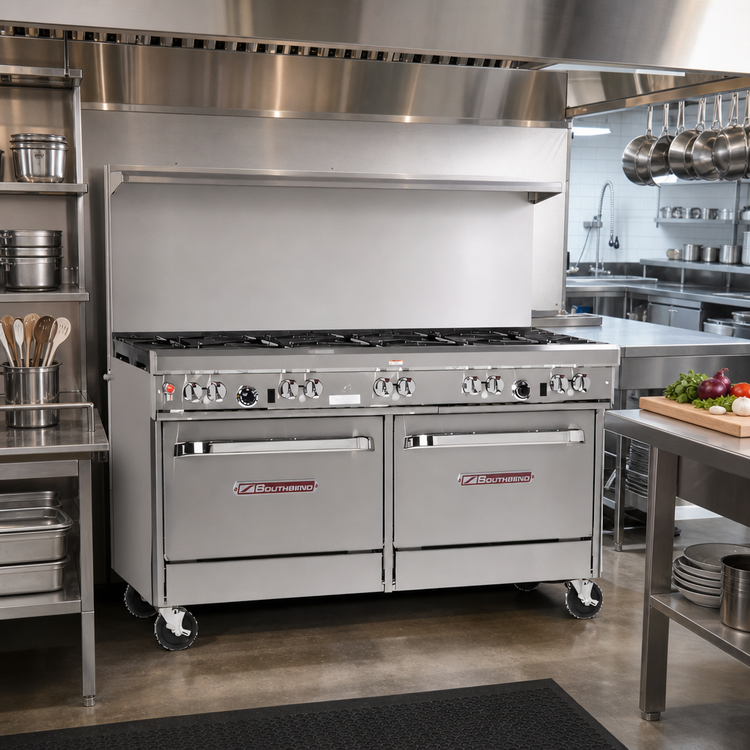 Product image #2 for Southbend Ultimate 60-Inch Gas Restaurant Range with 8 Open Burners, Standard Oven, and Convection Oven