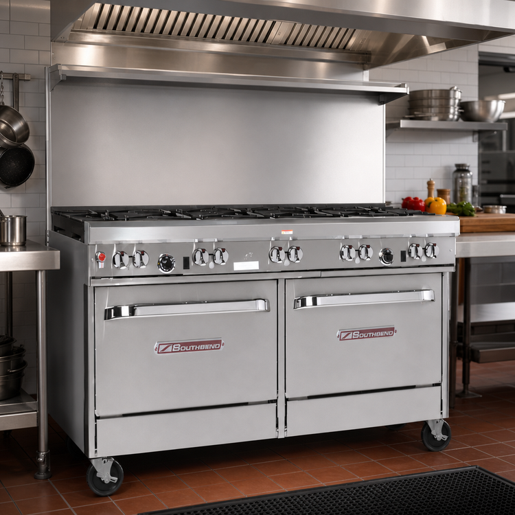 Product image #2 for Southbend Ultimate 60-Inch Gas Restaurant Range with 8 Open Burners, Standard Oven, and Convection Oven