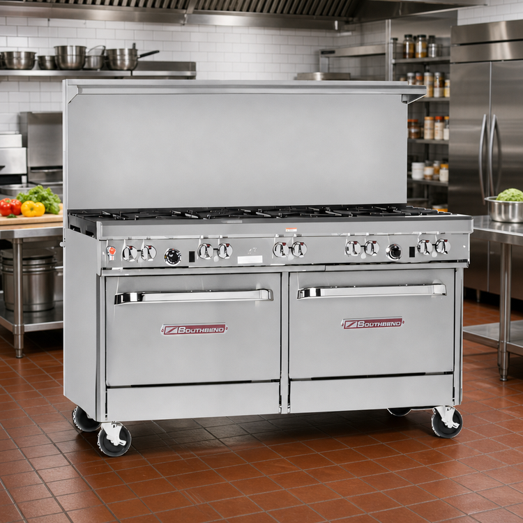 Product image #2 for Southbend Ultimate 60-Inch Gas Restaurant Range with 8 Open Burners, Standard Oven, and Convection Oven