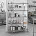 Thumbnail image #2 for Eagle Group Quad-Adjust 4-Tier Stationary Wire Shelving Starter Unit, 36 in W x 18 in D x 74 in H, Stainless Steel Finish