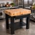 Thumbnail image #3 for John Boos American Heritage Homestead End Grain Maple Butcher Block Work Table with Utensil Drawer and Lower Shelf
