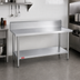 Thumbnail image #2 for Duke 60-Inch x 24-Inch Stainless Steel Work Table with 10-Inch Riser, Marine Edge, and Galvanized Undershelf