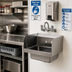 Thumbnail image #2 for Eagle Group BlendPort Wall-Mount Stainless Steel Hand Sink with Side Splashes and Basket Drain, 14 x 10 x 5-Inch Bowl