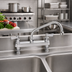 Thumbnail image #2 for Fisher 8-Inch Center Deck-Mount Brass Manual Faucet with 12-Inch Swing Spout and Lever Handles