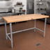 Thumbnail image #2 for John Boos HNB16 72 Inch x 36 Inch Wood Top Work Table with 1-3/4 Inch Thick Northern Hard Rock Maple Top and Galvanized Base