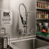 Thumbnail image #2 for BK Resources OptiFlow Mini Pre-Rinse Faucet, 8-Inch On-Center Splash/Wall Mount