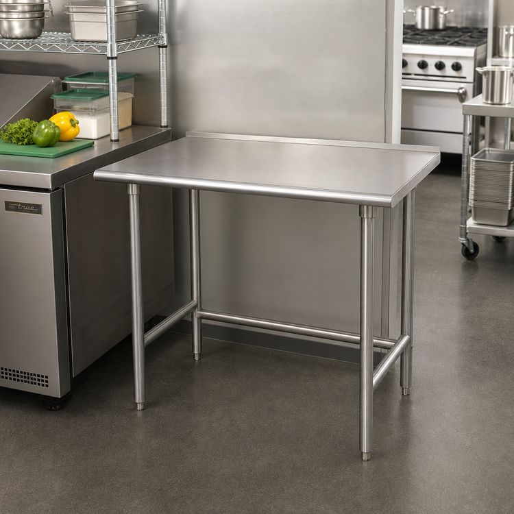 Product image #2 for Advance Tabco Stainless Steel Work Table with 1-1/2 Inch Rear Up-Turn, 30 x 24 Inches