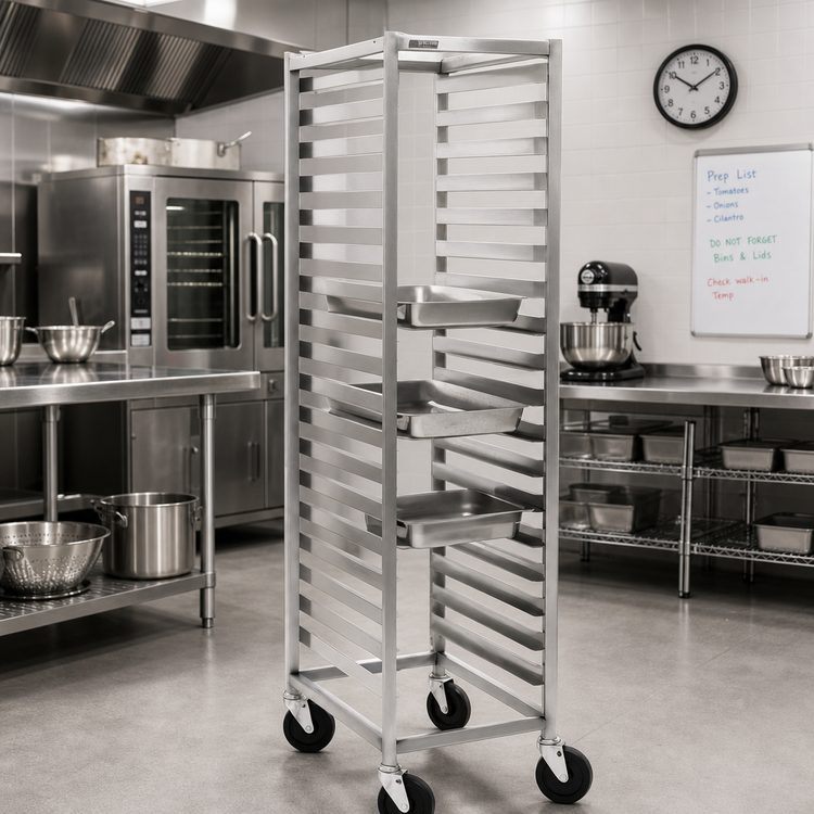 Product image #2 for Panco Mobile Full-Height Stainless Steel Utility Rack, 36-Pan Capacity for 12 x 20 Pans