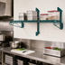 Thumbnail image #2 for Quantum Cantilever Single Shelf Wall-Mount Wire Shelving Unit with 54 x 21 Inch Shelf, Green Epoxy Finish
