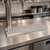 Thumbnail image #2 for Micro Matic Surface-Mount Stainless Steel Drip Tray with Perforated Grill, 18 Inch x 5 Inch