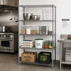 Thumbnail image #2 for Metro Super Erecta SE-244274K4-S-4 42"W x 24"D x 74.5"H 4-Shelf Gray Epoxy-Coated Wire Shelving Starter Unit