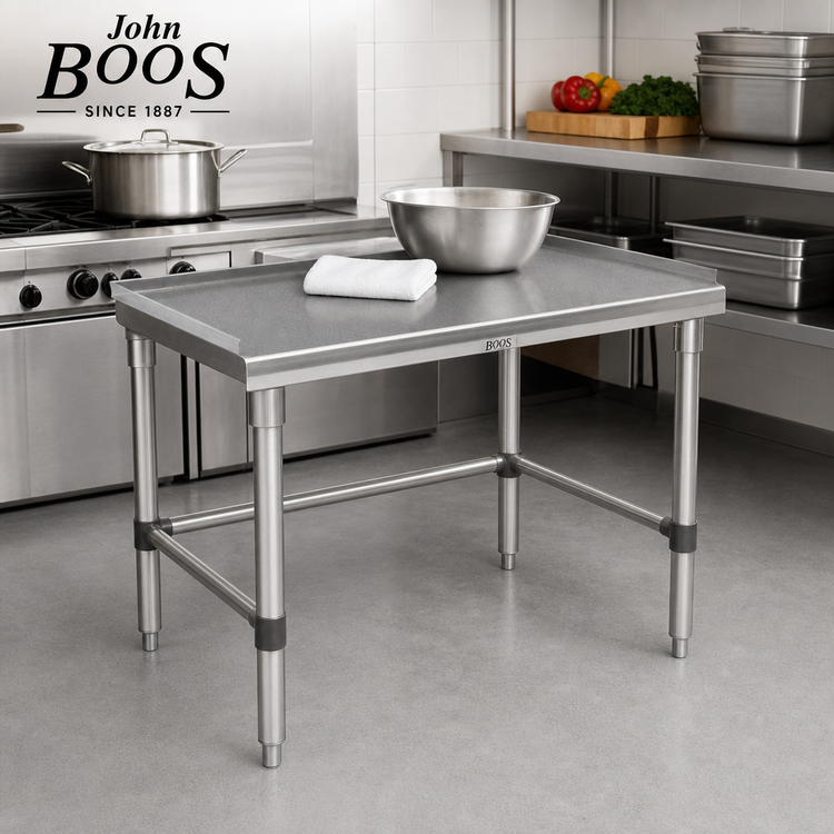 Product image #2 for John Boos 15" x 36" Stainless Steel Equipment Stand with 16-Gauge Top and Upturned Sides