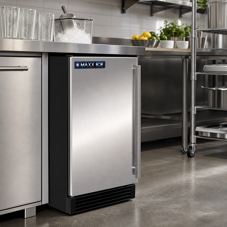 Product image #2 for Maxx Ice MIM50 Self-Contained Air-Cooled Cube Ice Maker with 25 lb Bin