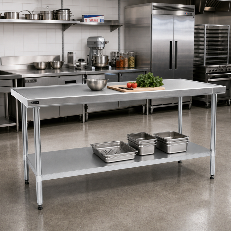 Product image #2 for Eagle Spec-Master Marine Series 108-Inch x 36-Inch Work Table with 300 Series Stainless Steel Top and Galvanized Base