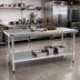 Thumbnail image #2 for Eagle Spec-Master Marine Series 108-Inch x 36-Inch Work Table with 300 Series Stainless Steel Top and Galvanized Base