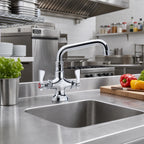 Thumbnail image #2 for Krowne Royal Series 16-306L Double Pantry Faucet, Single-Hole Deck Mount, 6-Inch Swing Spout, Polished Chrome, Low-Lead
