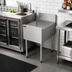Thumbnail image #3 for Top Shelf TSF Series 18-Inch Freestanding Stainless Steel Underbar Drainboard with 6-Inch Backsplash